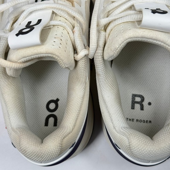 On The Roger Pro Tennis Shoes White Navy Mesh Womens Athletic Size 8.5 - Picture 6 of 9